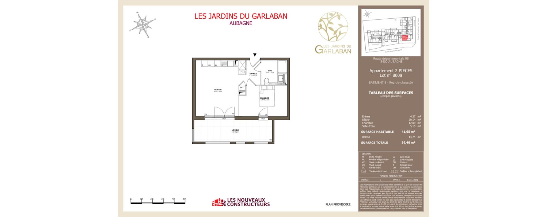 Appartement T2 de 41,65 m2 &agrave; Aubagne Napollon