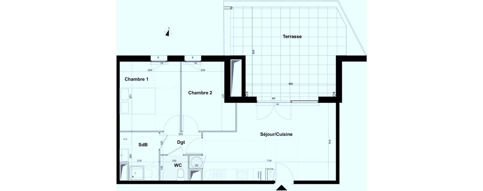 Appartement T3 de 58,10 m2 &agrave; Aubagne Centre