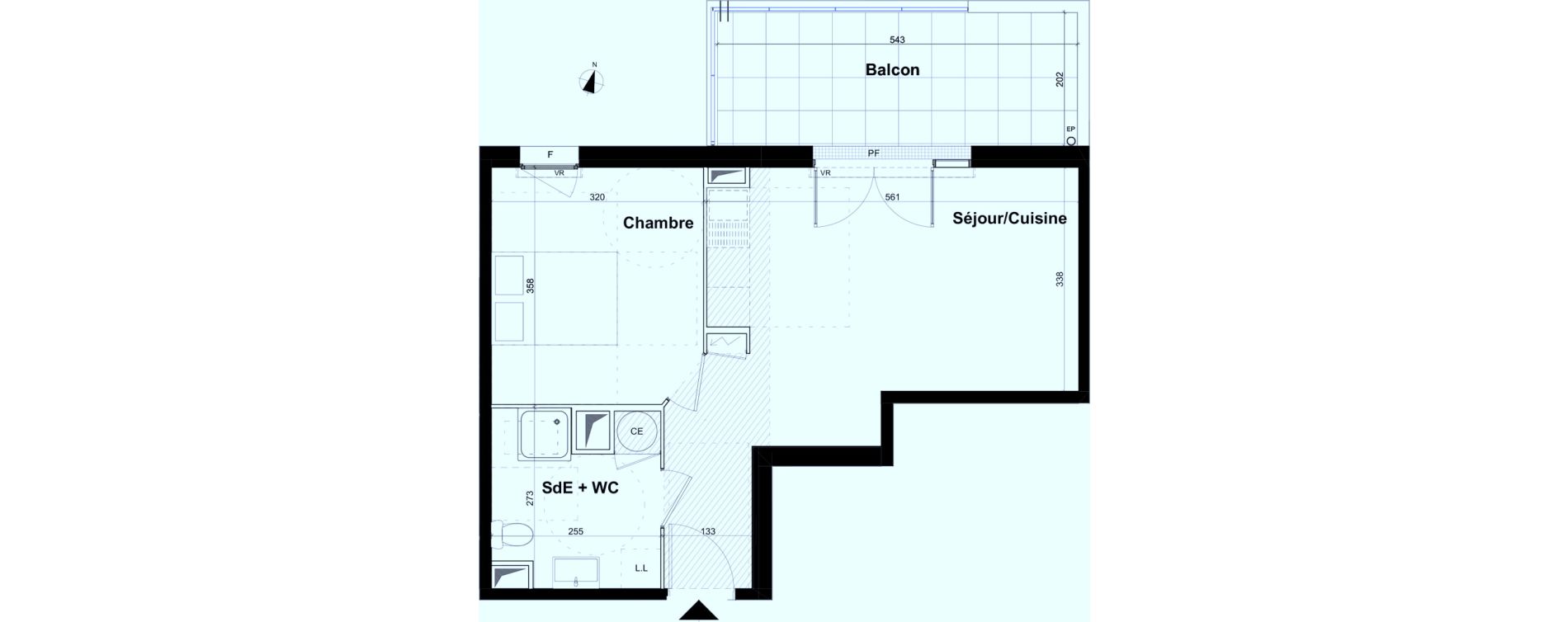 Appartement T2 de 41,70 m2 &agrave; Aubagne Centre