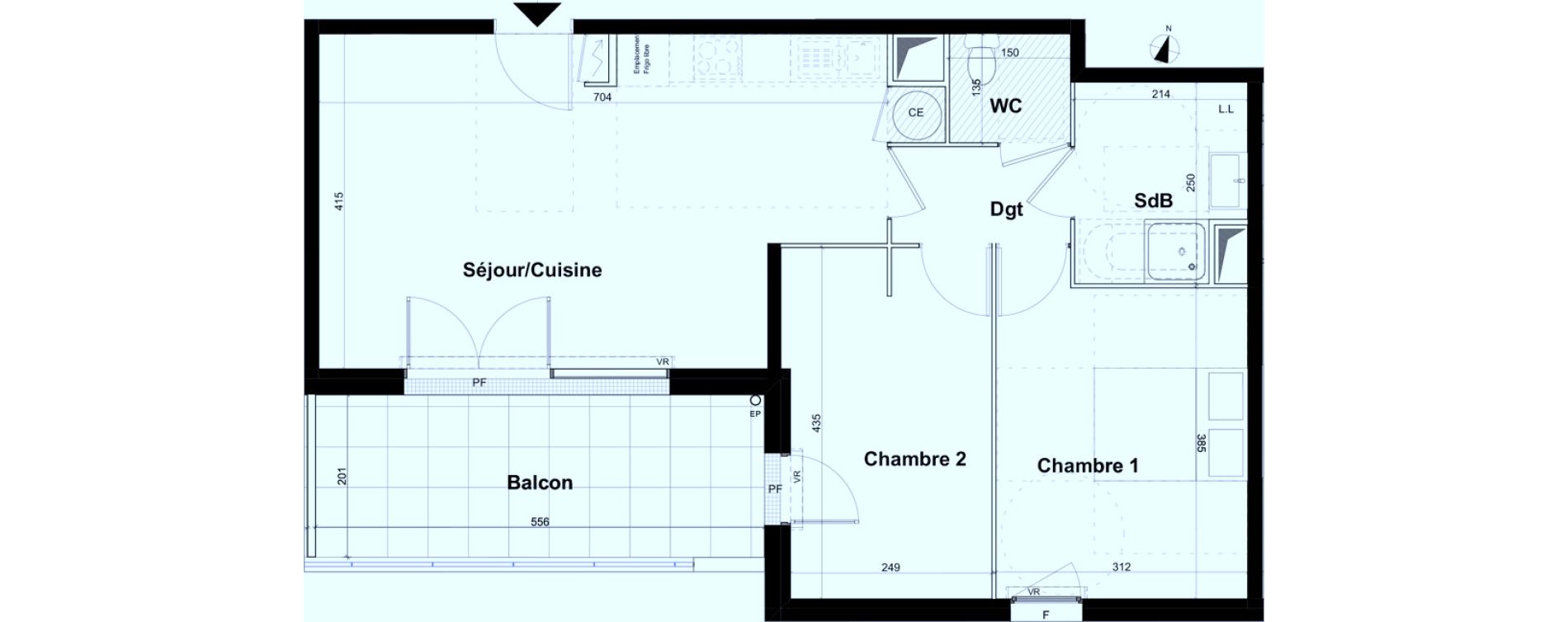 Appartement T3 de 60,40 m2 &agrave; Aubagne Centre