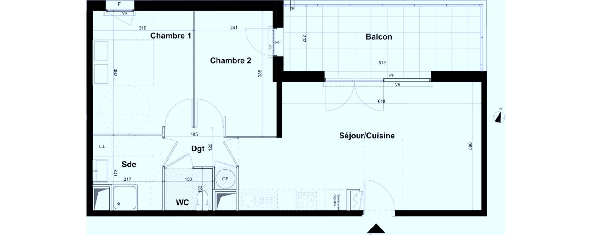 Appartement T3 de 57,90 m2 &agrave; Aubagne Centre