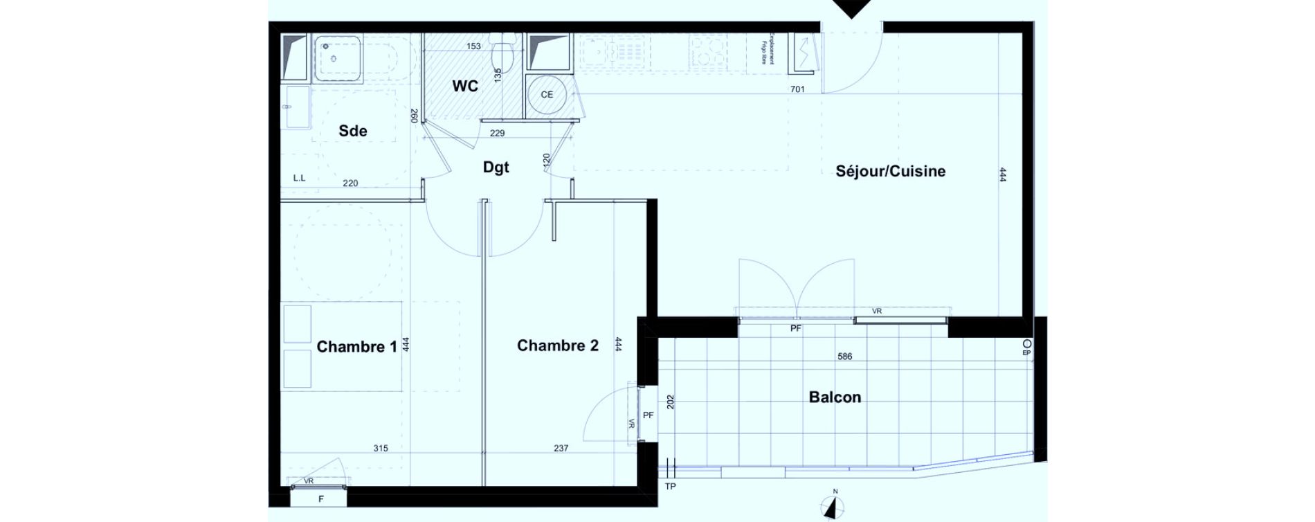 Appartement T3 de 63,80 m2 &agrave; Aubagne Centre