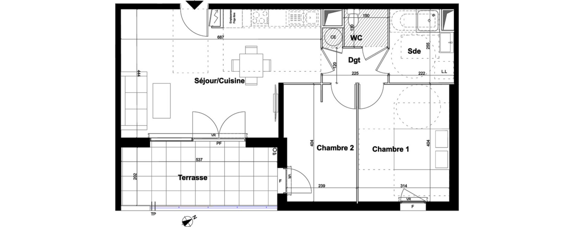 Appartement T3 de 60,50 m2 &agrave; Aubagne Centre