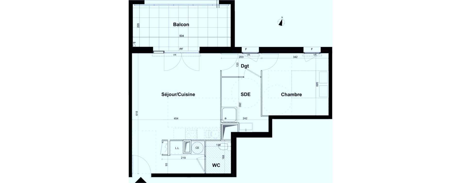 Appartement T2 de 47,10 m2 &agrave; Aubagne Centre