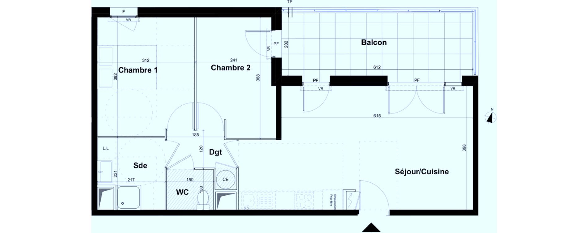 Appartement T3 de 57,80 m2 &agrave; Aubagne Centre