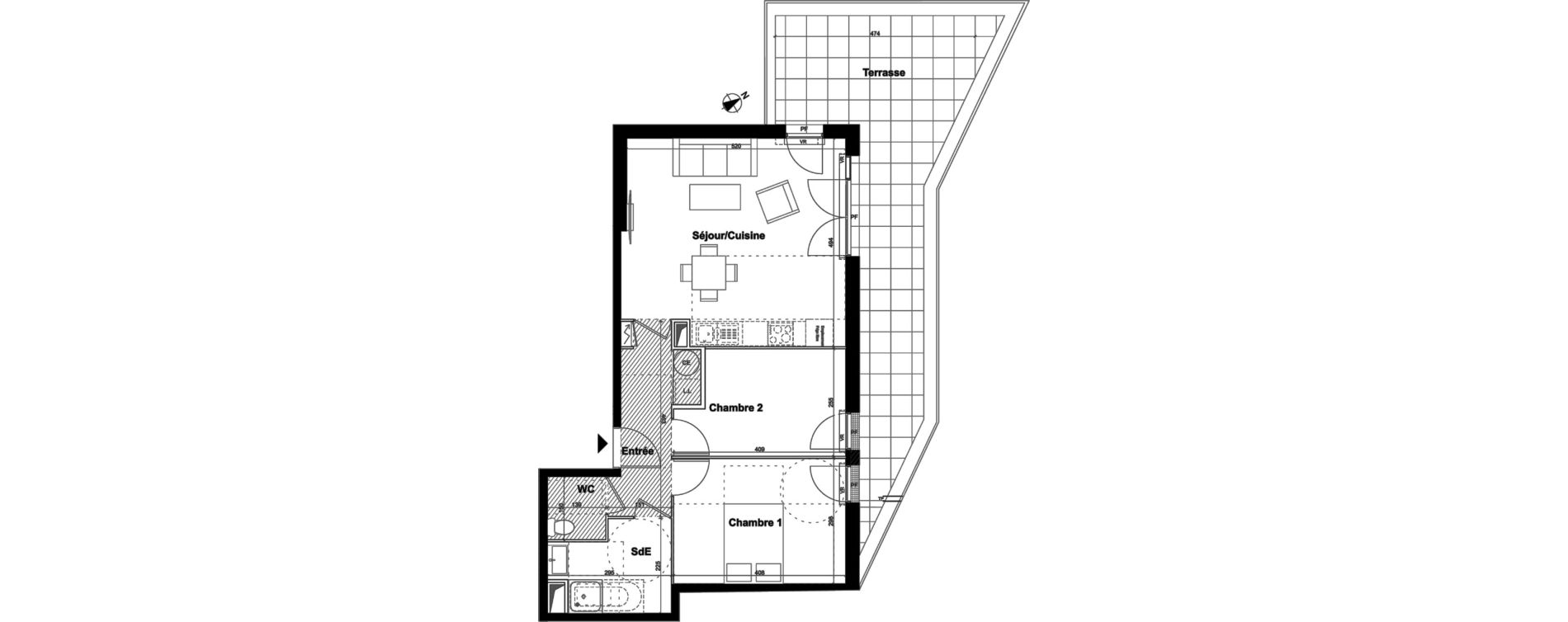 Appartement T3 de 60,70 m2 &agrave; Aubagne Centre