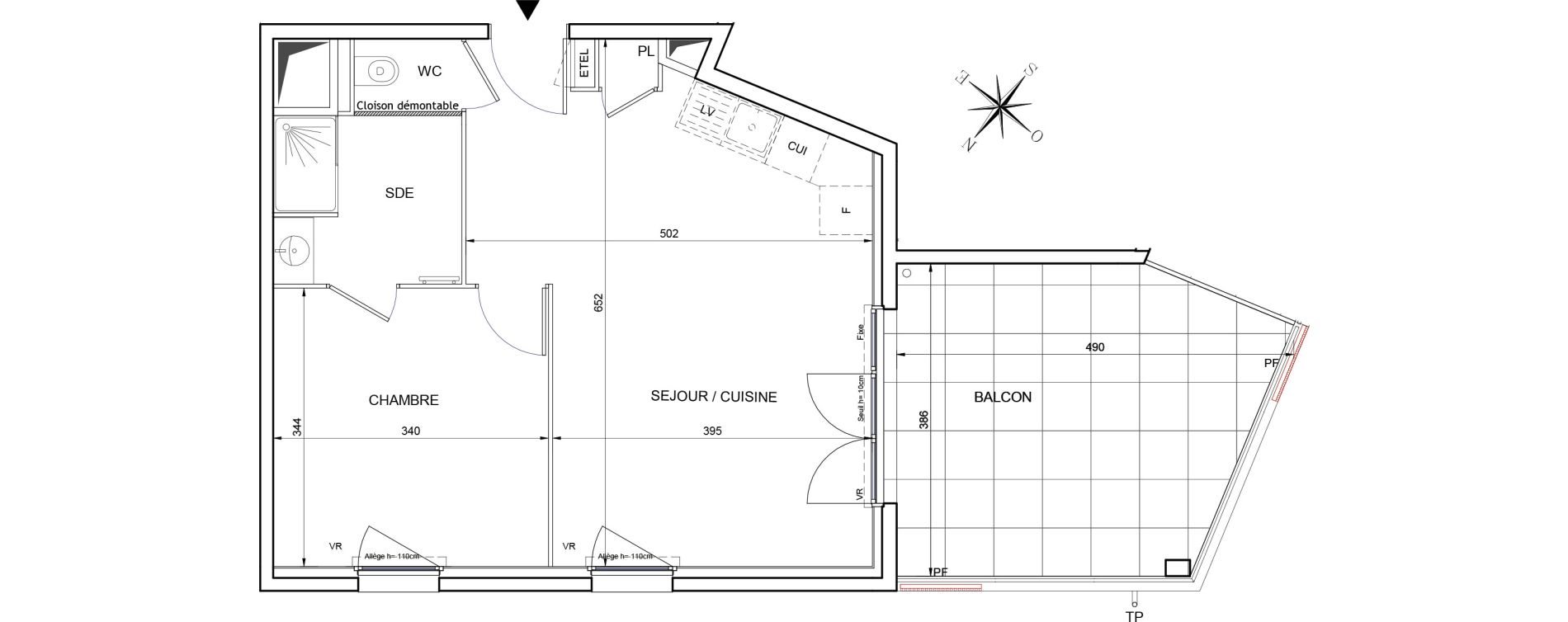 Appartement T2 de 44,32 m2 &agrave; Aubagne Centre