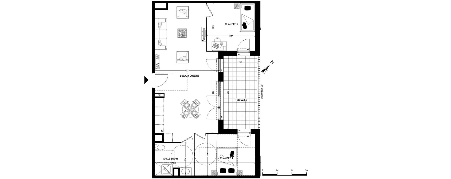 Appartement T3 de 64,25 m2 &agrave; Aubagne Centre