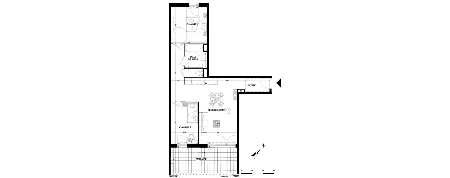 Appartement T3 de 62,05 m2 &agrave; Aubagne Centre