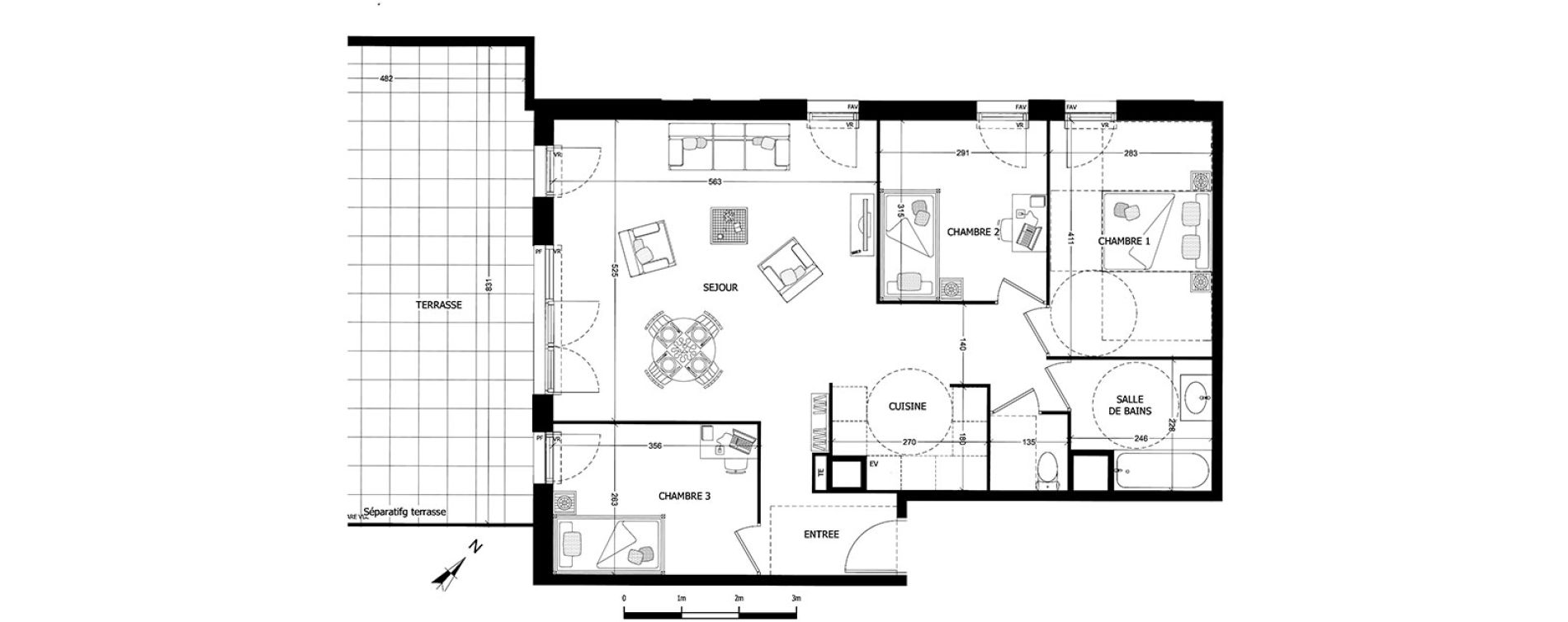 Appartement T4 de 80,22 m2 &agrave; Aubagne Centre