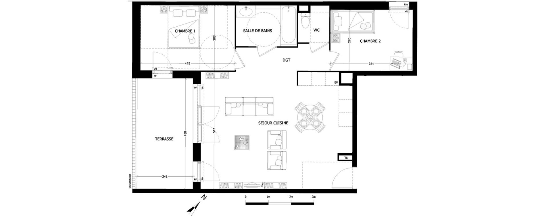 Appartement T3 de 67,12 m2 &agrave; Aubagne Centre