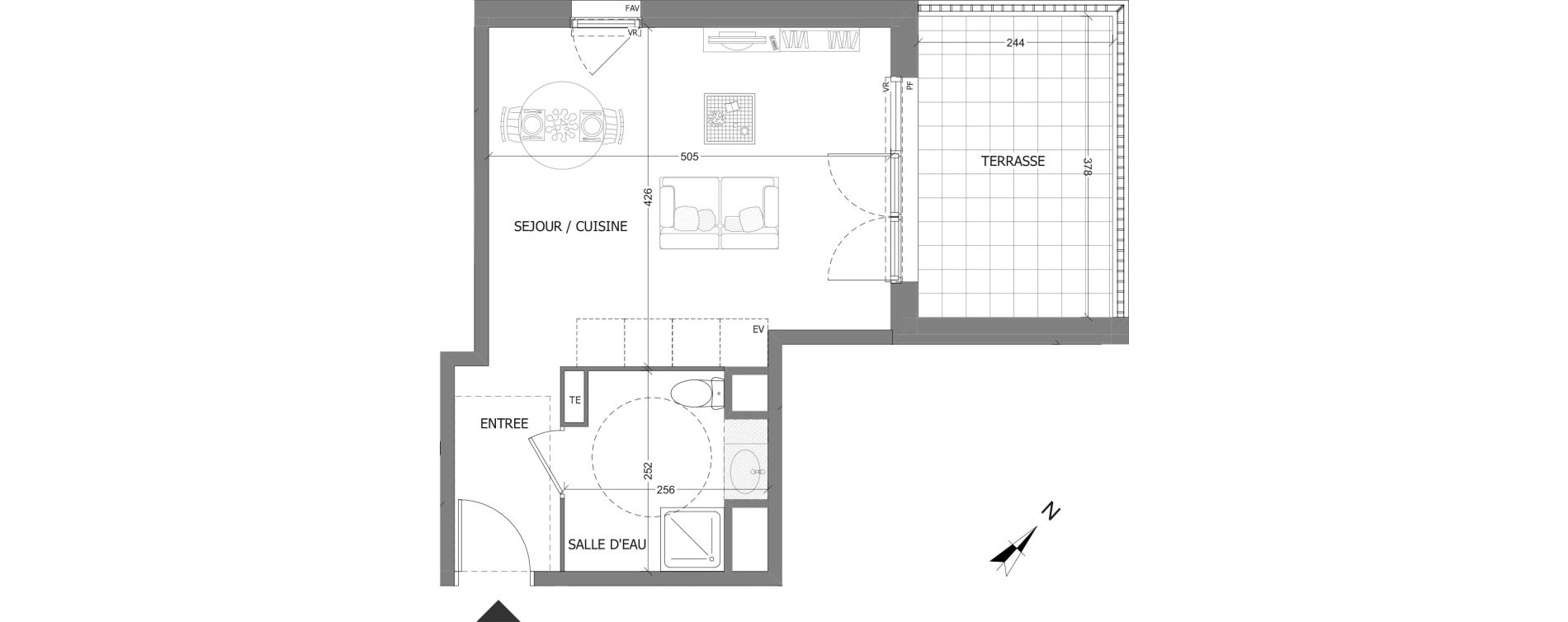 Appartement T1 de 29,65 m2 &agrave; Aubagne Centre