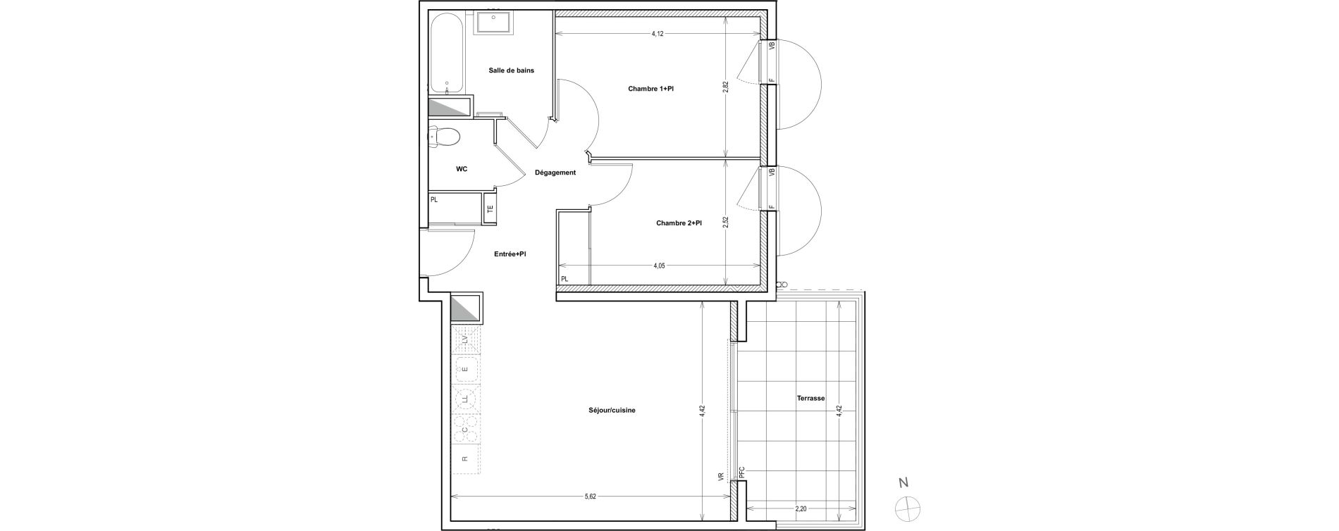 Appartement T3 de 60,12 m2 &agrave; Auriol Centre
