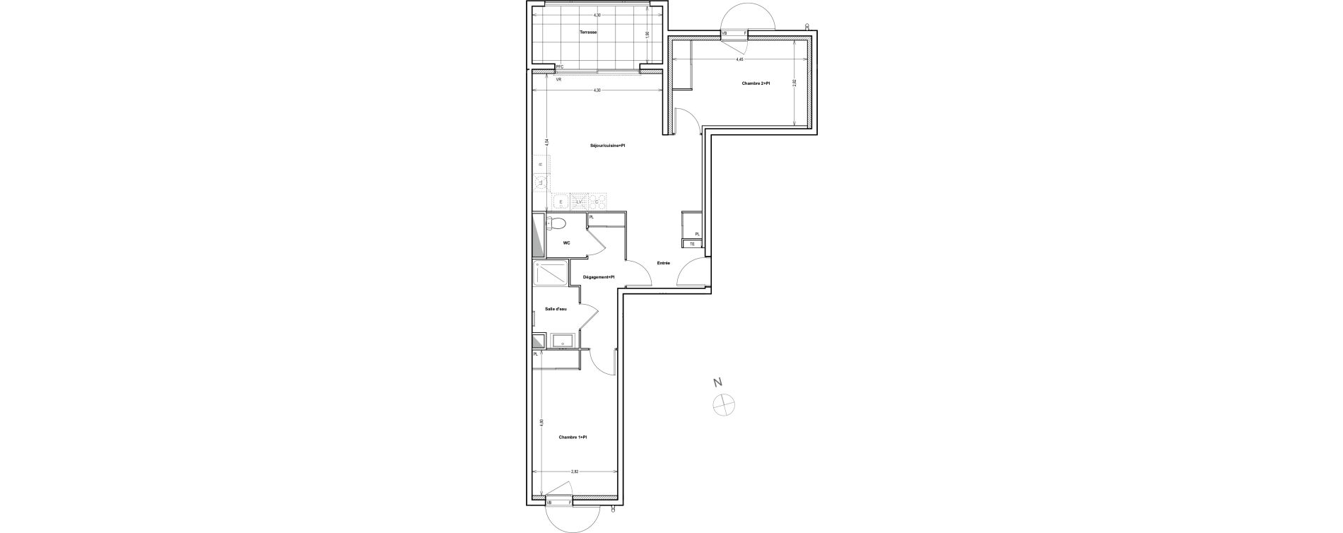 Appartement T3 de 67,33 m2 &agrave; Auriol Centre
