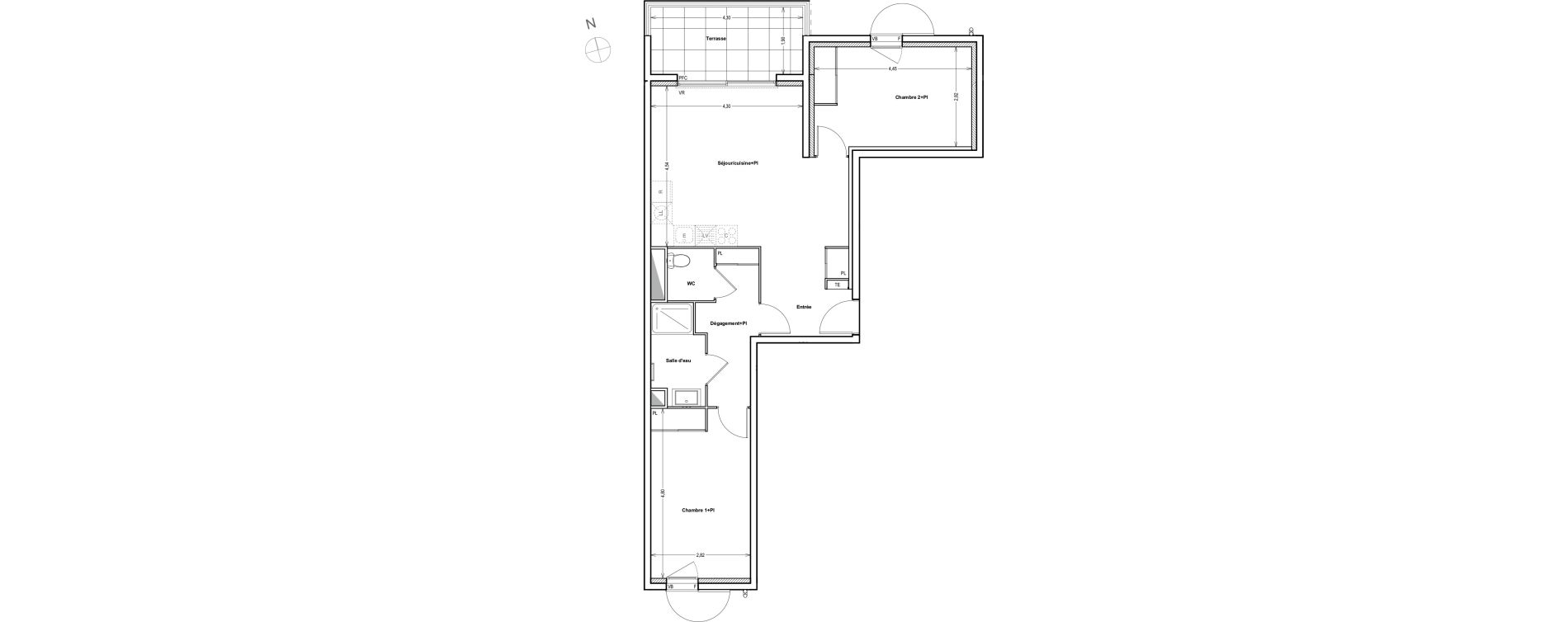 Appartement T3 de 67,21 m2 &agrave; Auriol Centre