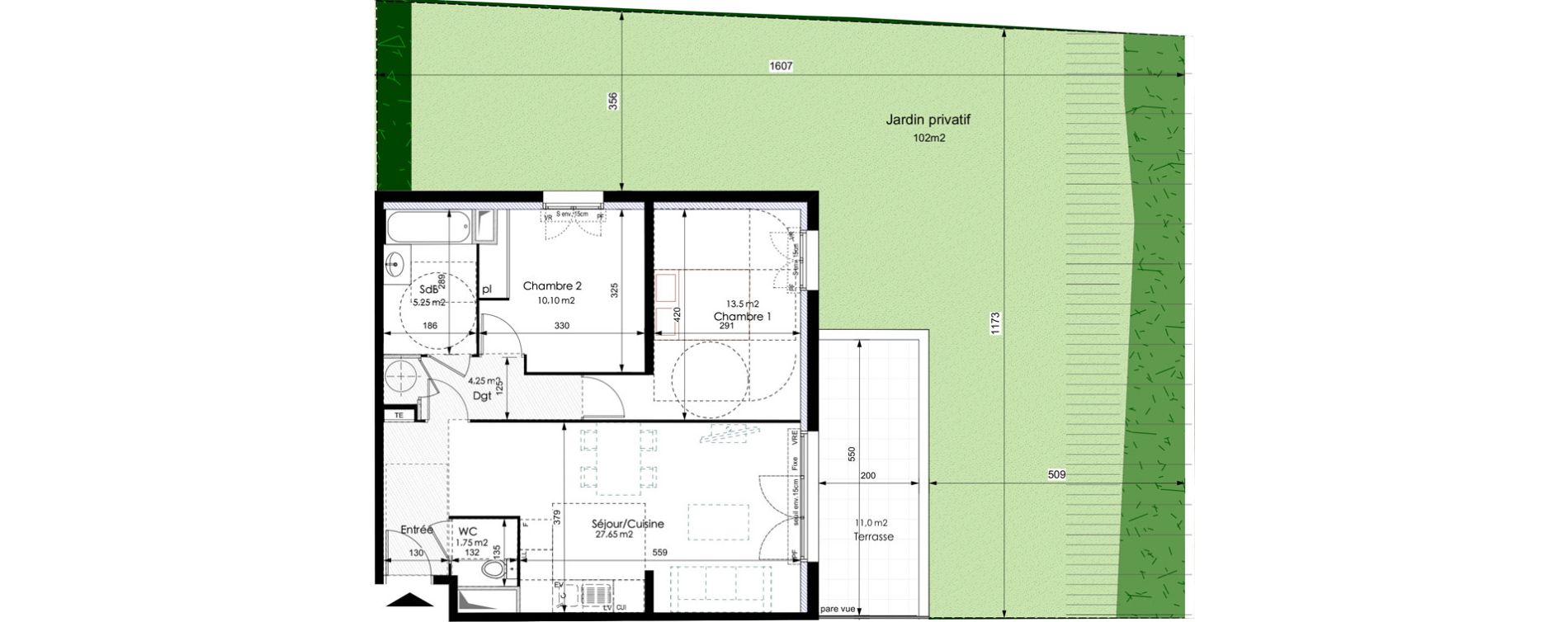 Appartement T3 de 62,50 m2 &agrave; Bouc-Bel-Air Centre