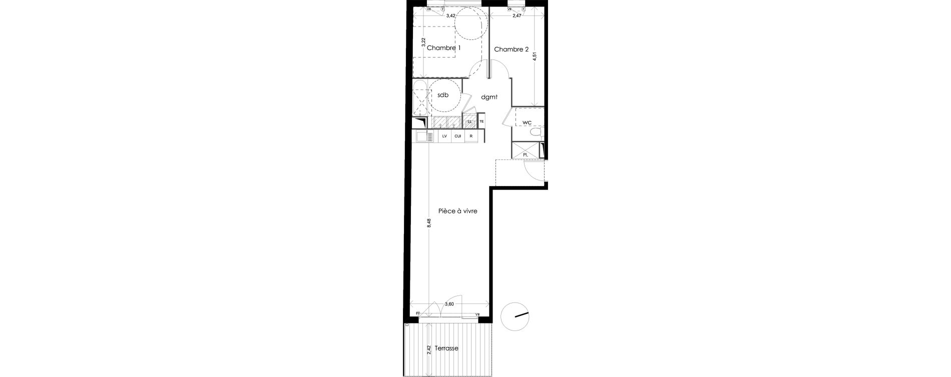 Appartement T3 de 68,22 m2 &agrave; Cabannes Centre