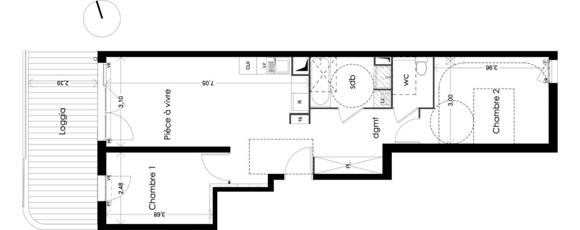Appartement T3 de 60,63 m2 &agrave; Cabannes Centre