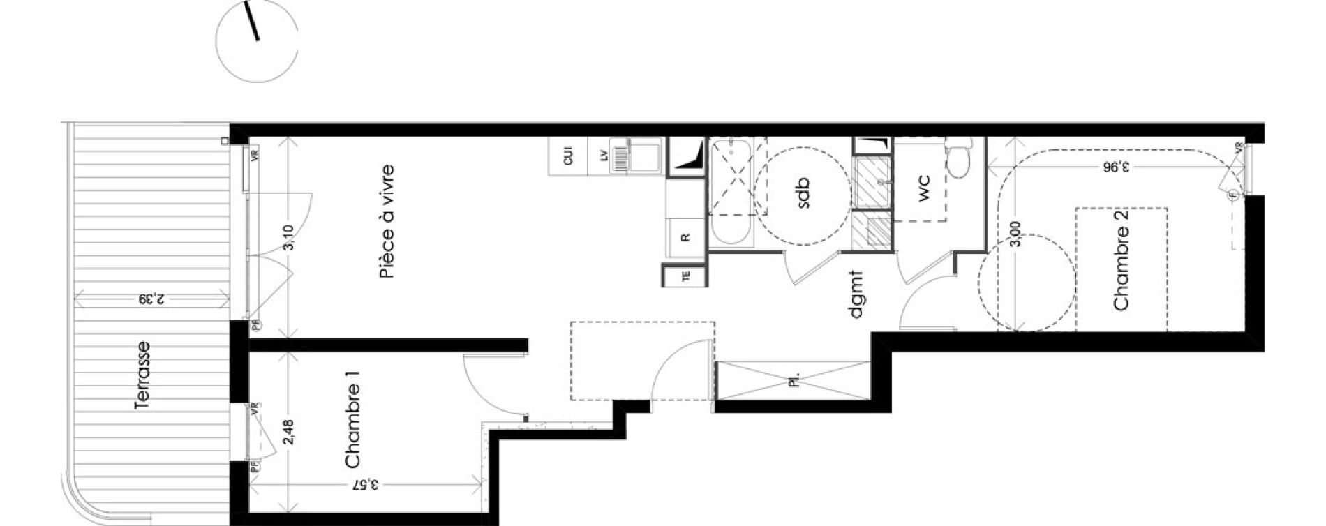 Appartement T3 de 60,34 m2 &agrave; Cabannes Centre