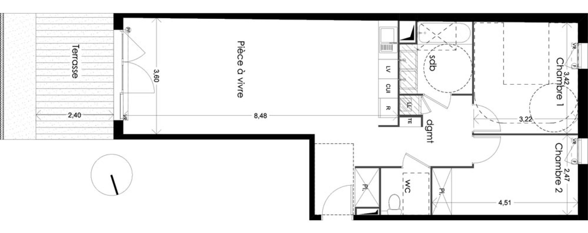 Appartement T3 de 68,16 m2 &agrave; Cabannes Centre