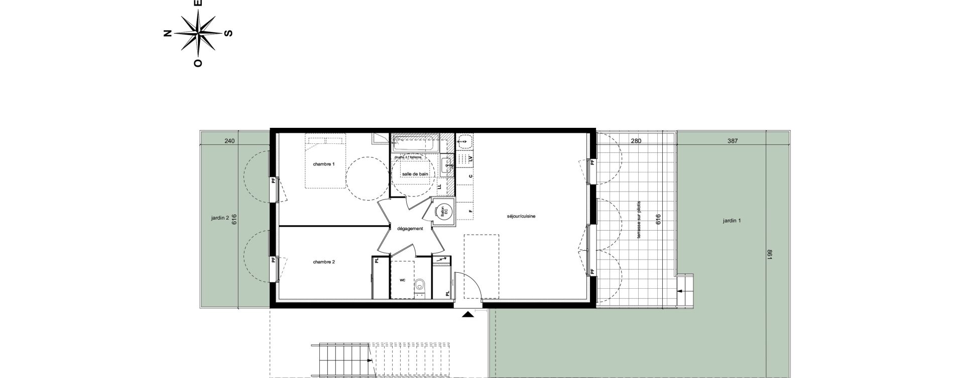 Appartement T3 de 59,20 m2 &agrave; Ch&acirc;teauneuf-Le-Rouge Centre