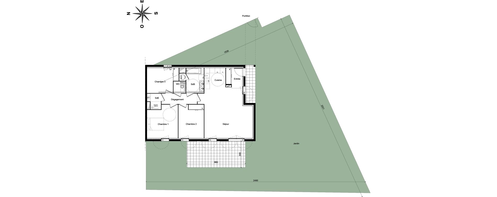 Appartement T4 de 88,09 m2 &agrave; Ch&acirc;teauneuf-Le-Rouge Centre