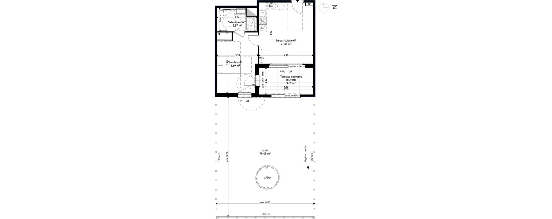 Appartement T2 de 43,27 m2 &agrave; Coudoux Centre