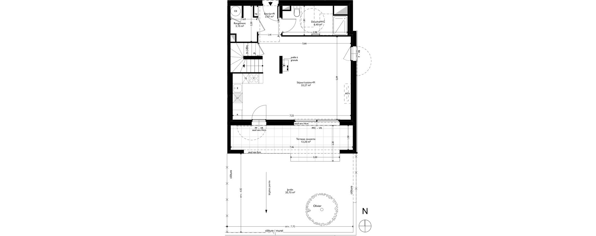 Villa T4 de 90,28 m2 &agrave; Coudoux Centre
