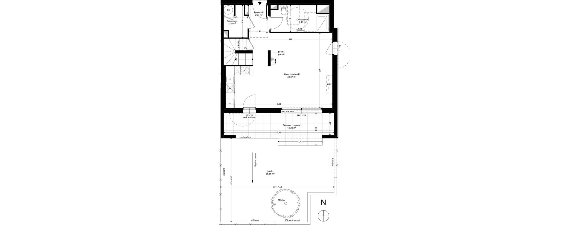 Villa T4 de 90,28 m2 &agrave; Coudoux Centre