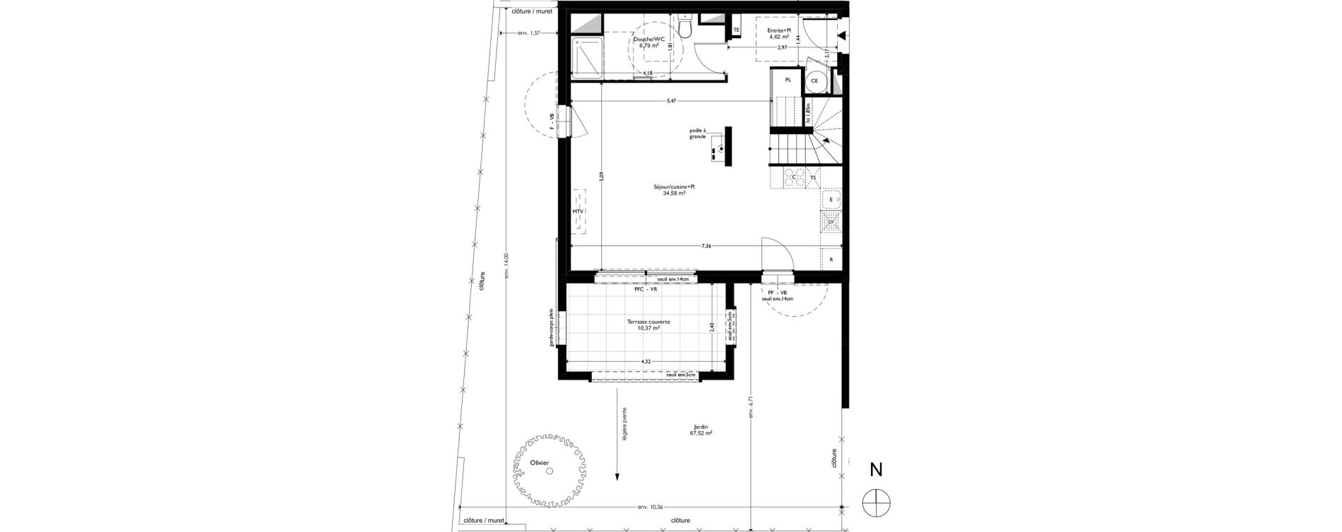 Villa T4 de 90,88 m2 &agrave; Coudoux Centre