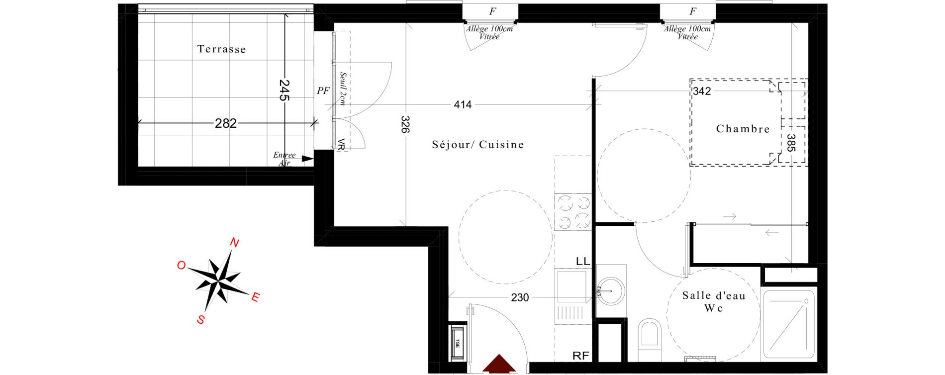 Appartement T2 de 36,21 m2 &agrave; Cuges-Les-Pins Centre