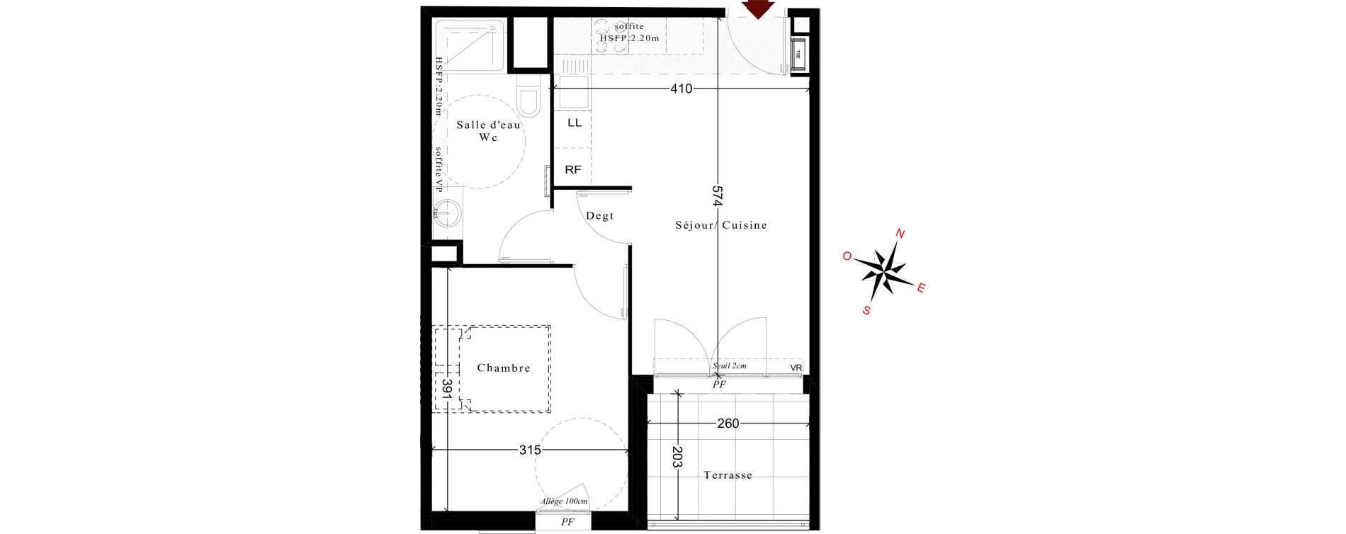 Appartement T2 de 39,93 m2 &agrave; Cuges-Les-Pins Centre