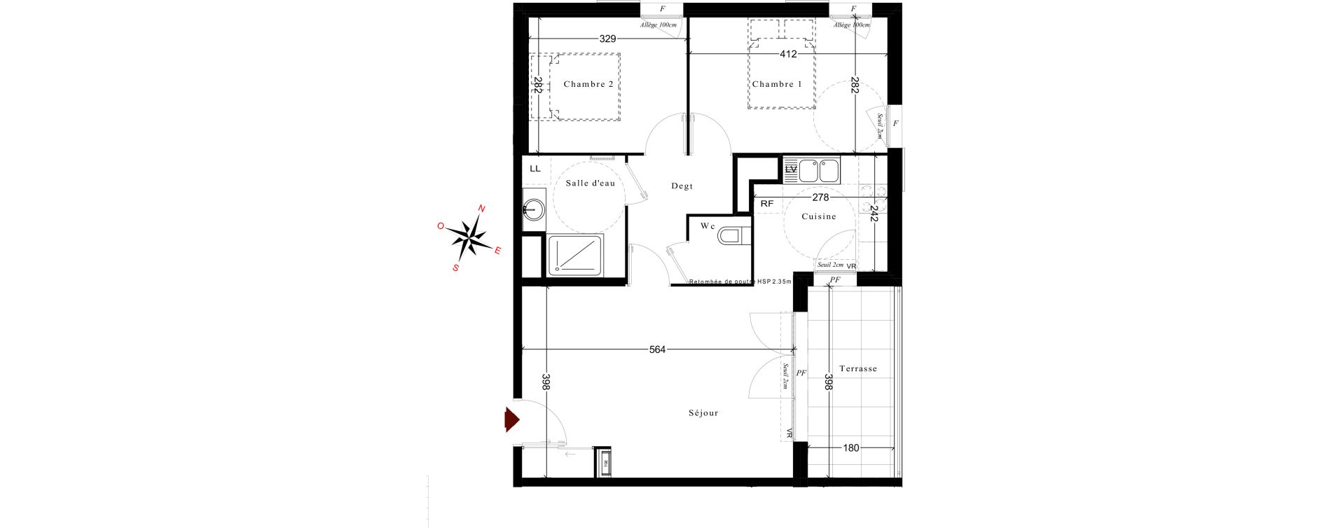 Appartement T3 de 60,95 m2 &agrave; Cuges-Les-Pins Centre