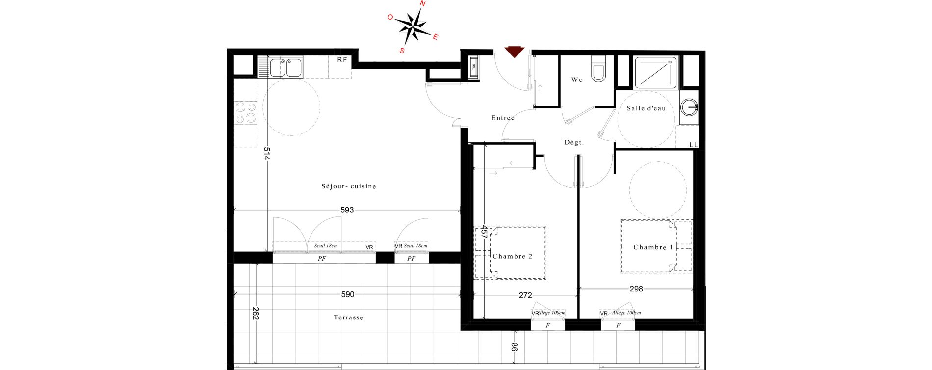 Appartement T3 de 67,12 m2 &agrave; Cuges-Les-Pins Centre