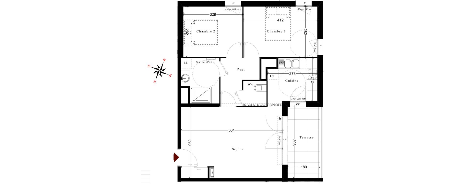 Appartement T3 de 60,95 m2 &agrave; Cuges-Les-Pins Centre