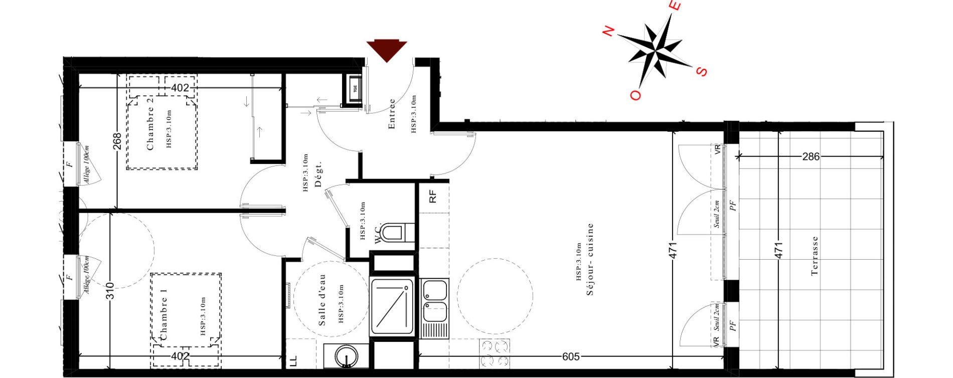 Appartement T3 de 65,50 m2 &agrave; Cuges-Les-Pins Centre