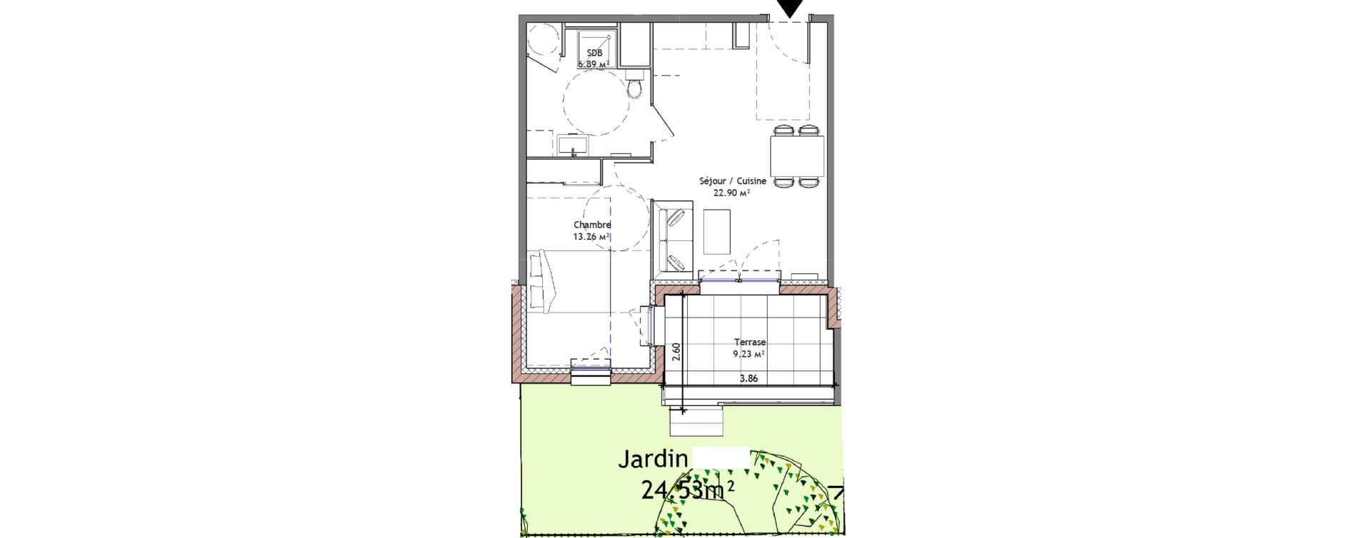 Appartement T2 de 43,05 m2 &agrave; Eygui&egrave;res Centre