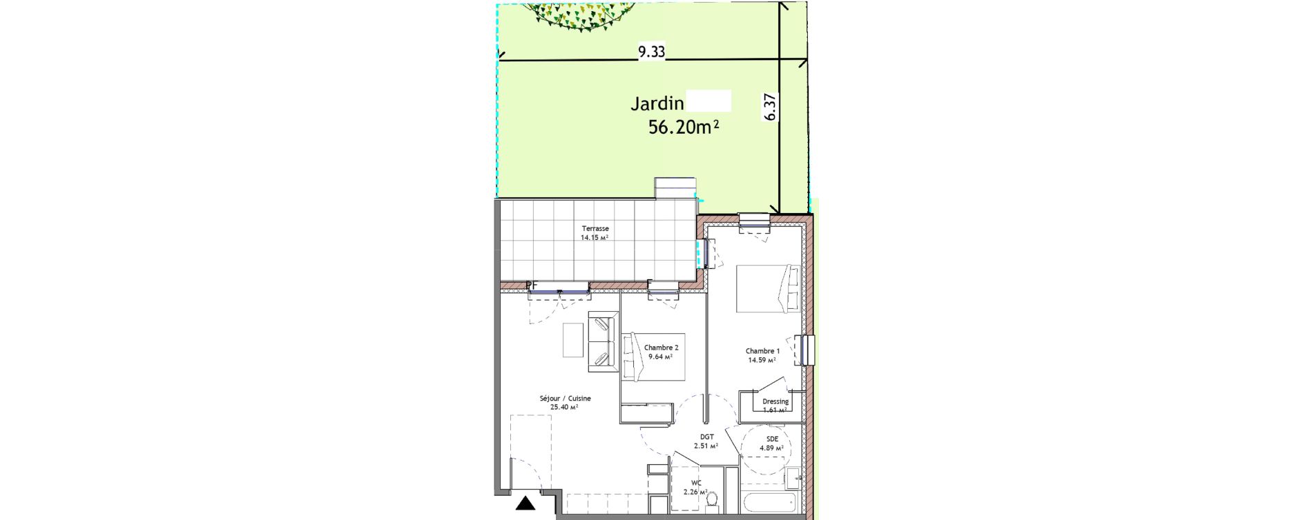 Appartement T3 de 60,90 m2 &agrave; Eygui&egrave;res Centre