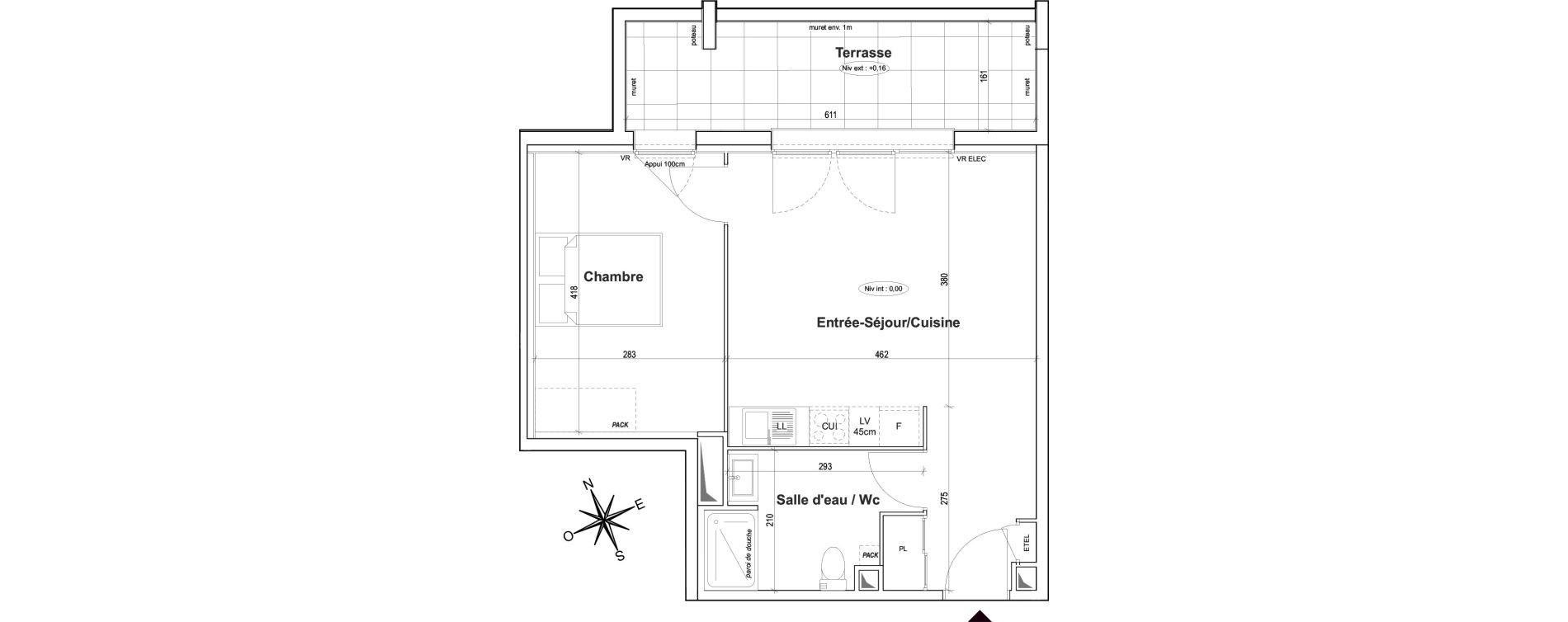 Appartement T2 de 41,69 m2 &agrave; Gardanne Centre