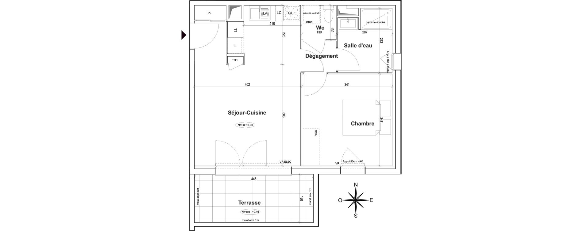 Appartement T2 de 43,38 m2 &agrave; Gardanne Centre