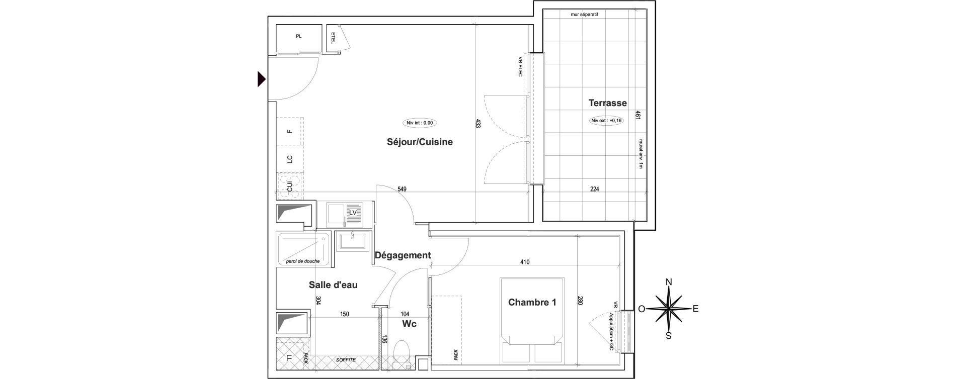 Appartement T2 de 44,17 m2 &agrave; Gardanne Centre