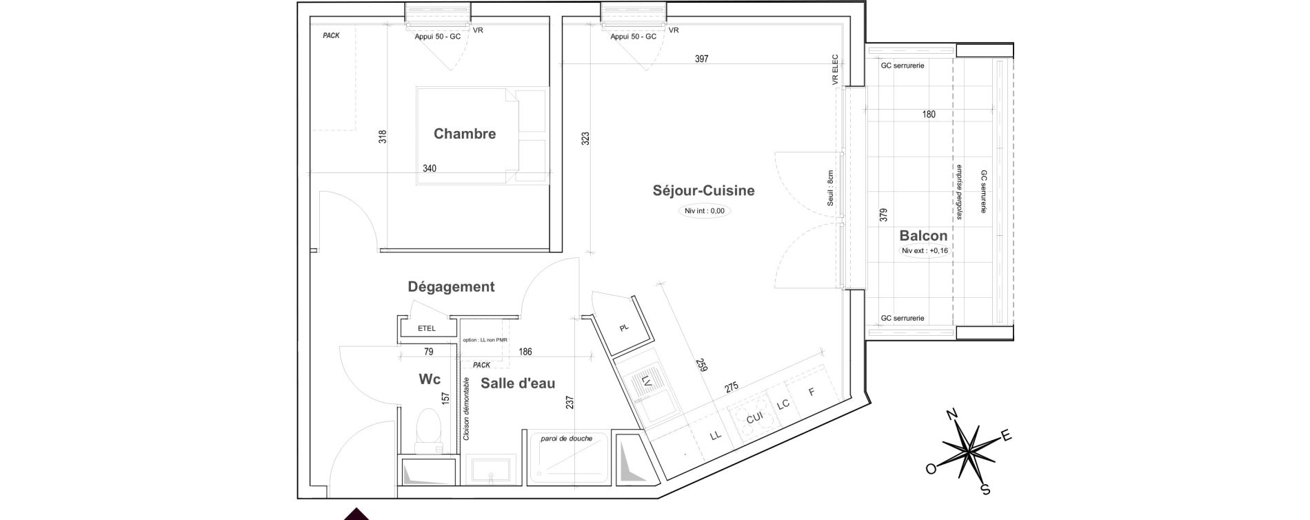 Appartement T2 de 45,41 m2 &agrave; Gardanne Centre