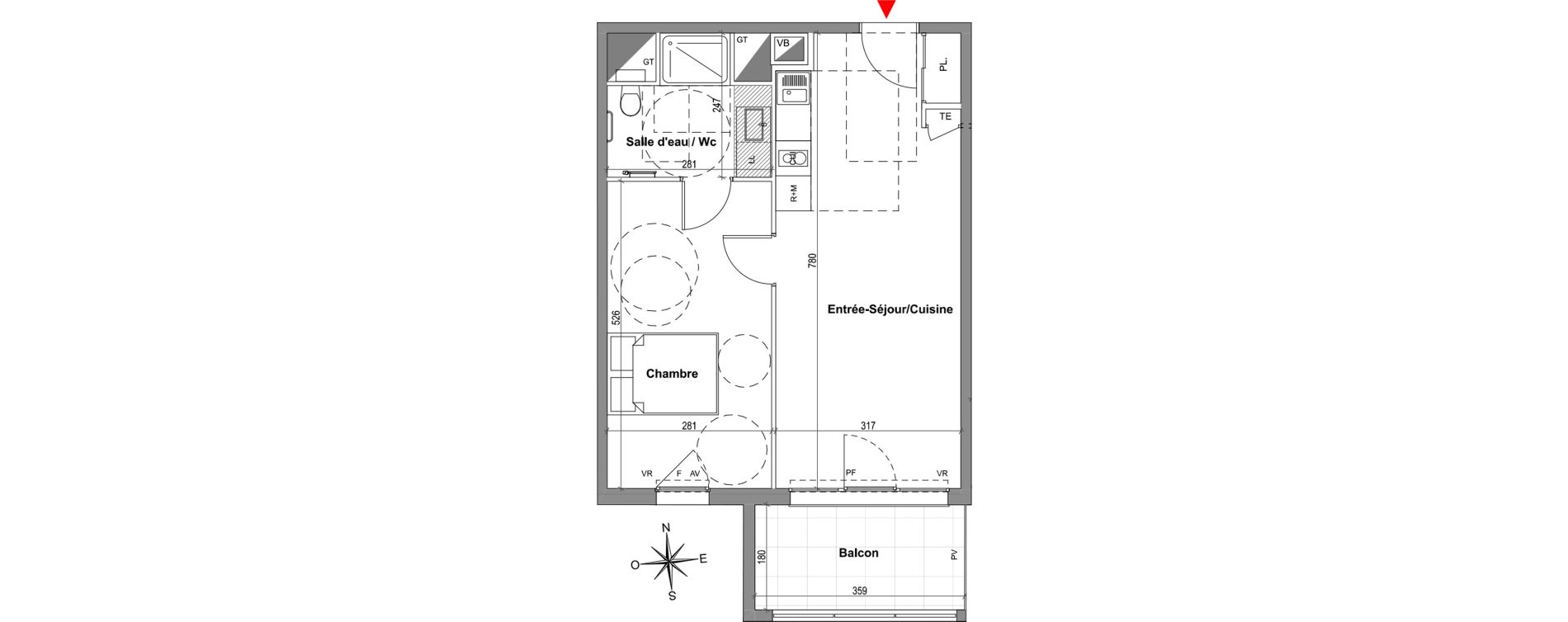 Appartement T2 de 44,28 m2 &agrave; Gardanne Centre
