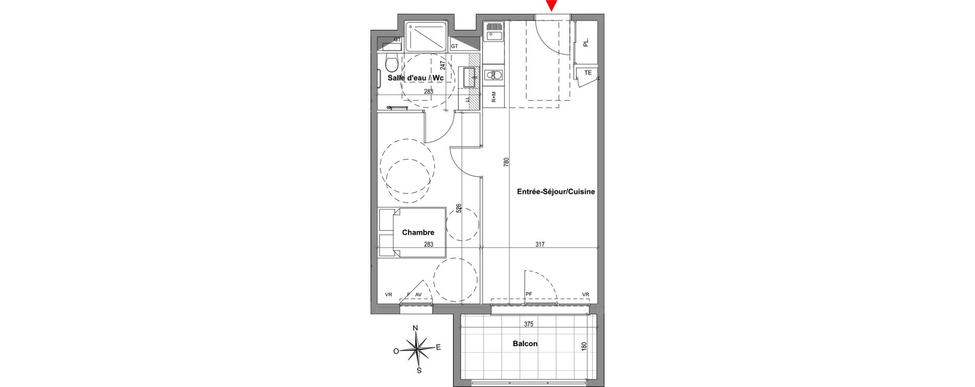 Appartement T2 de 44,82 m2 &agrave; Gardanne Centre