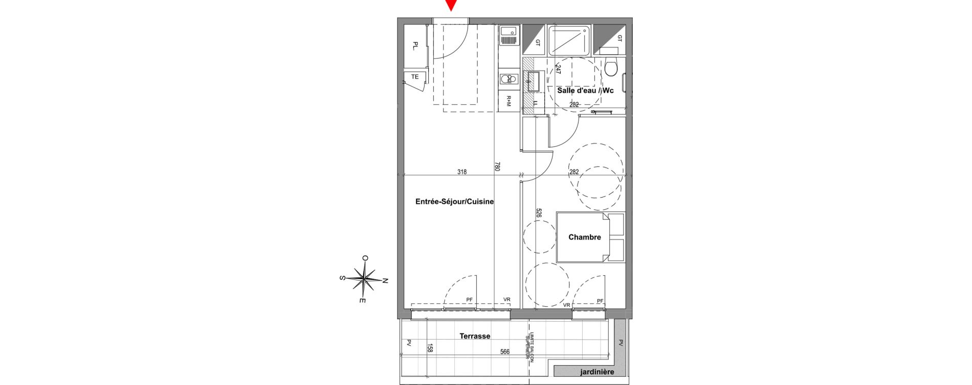 Appartement T2 de 44,86 m2 &agrave; Gardanne Centre