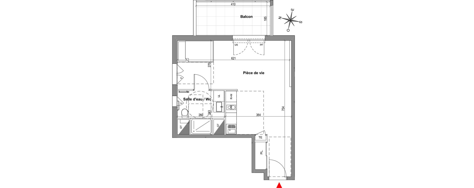 Appartement T1 de 35,05 m2 &agrave; Gardanne Centre