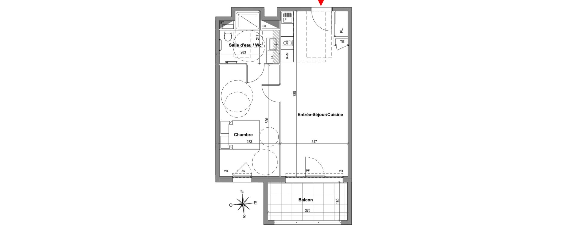 Appartement T2 de 44,82 m2 &agrave; Gardanne Centre