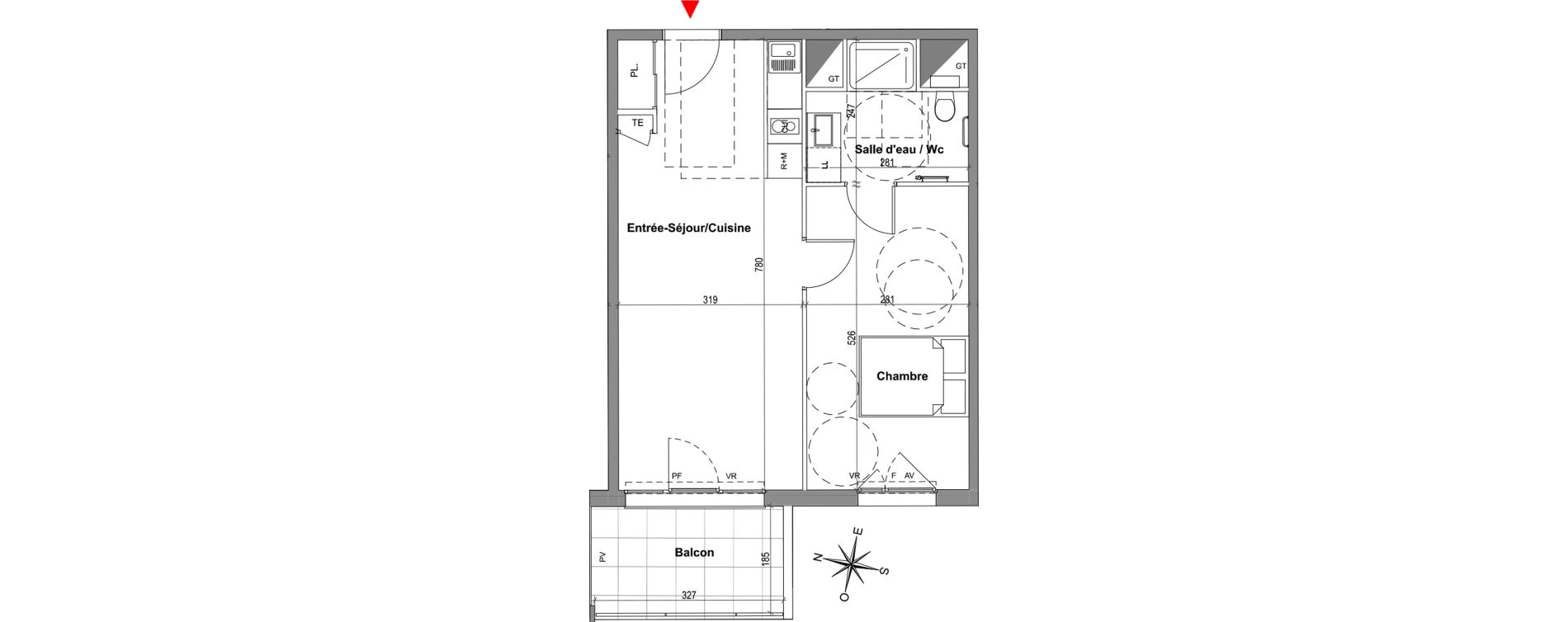 Appartement T2 de 44,87 m2 &agrave; Gardanne Centre