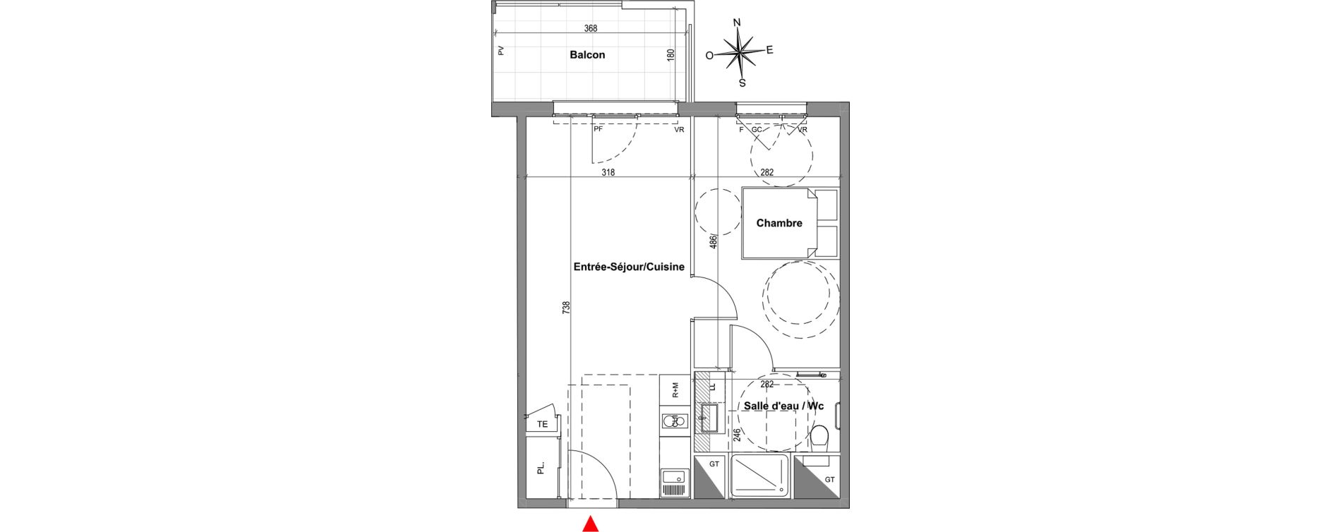 Appartement T2 de 42,35 m2 &agrave; Gardanne Centre