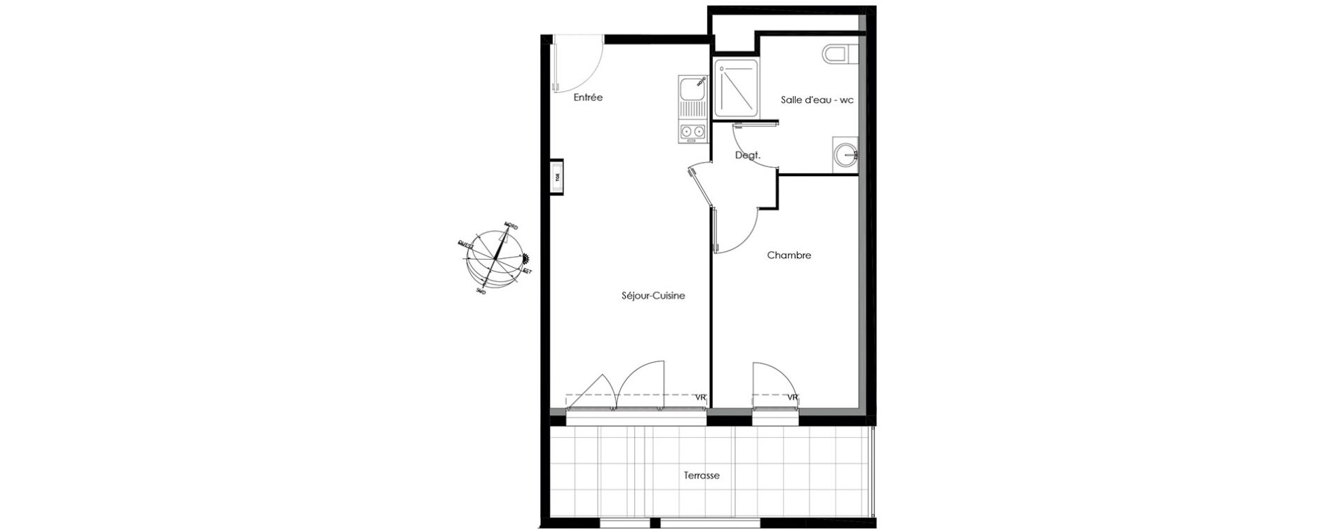 Appartement T2 de 40,26 m2 &agrave; Gardanne Centre